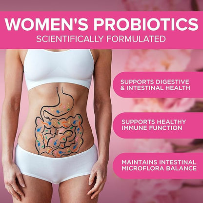 Probiotics for Women Supplement 240 Tablets 3 Billion CFU Made in The USA (240, Women's Probiotics)
