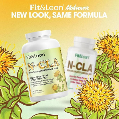 Fit & Lean N-CLA, Weight Loss Supplement, Reduces Belly Fat Better Than CLA, Boost Metabolism, Supports Lean Muscle, Stimulant Free, Non Conjugated Linoleic Acid, 120 Servings (Packaging May Vary)