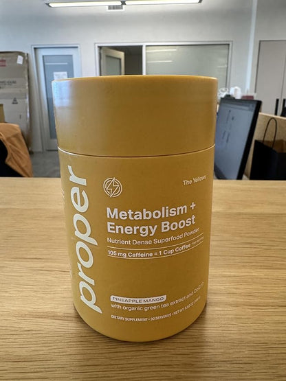 Proper Energy & Wellness Boost Bundle: Greens Superfood for Digestion & Metabolism Support with Caffeine-Free Energy Drink Mix