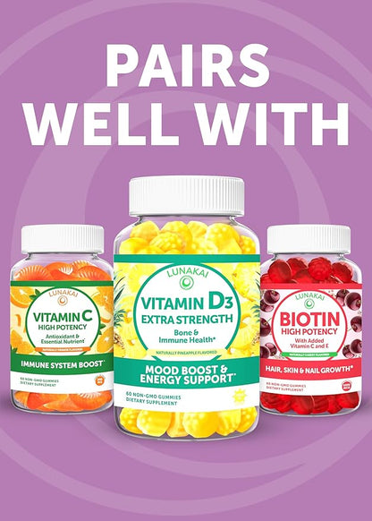 Lunakai USA Made Prenatal Vitamins for Women with Iron & Folic Acid - Delicious Prenatal Gummies, Non-GMO, Gelatin-Free, 60ct