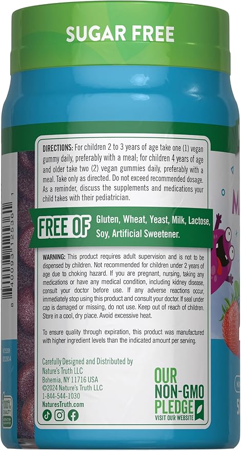 Nature's Truth Magnesium Gummies for Kids | Glycinate & Citrate | 50 Count | Mixed Berry Flavor | Vegan, Non-GMO & Gluten Free Supplement