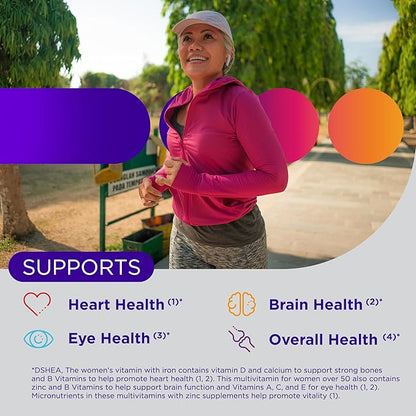 Centrum Silver Women's Multivitamin for Women 50 Plus, Multivitamin/Multimineral Supplement with Vitamin D3, B Vitamins, Non-GMO Ingredients, Supports Memory and Cognition in Older Adults - 200 Ct
