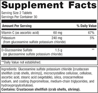 Metagenics Glucosamine Sulfate 750 mg - Joint Support, Mobility & Cartilage Supplement* - with VIT C - Support Joints* - Non-GMO & Gluten-Free - 60 Tablets