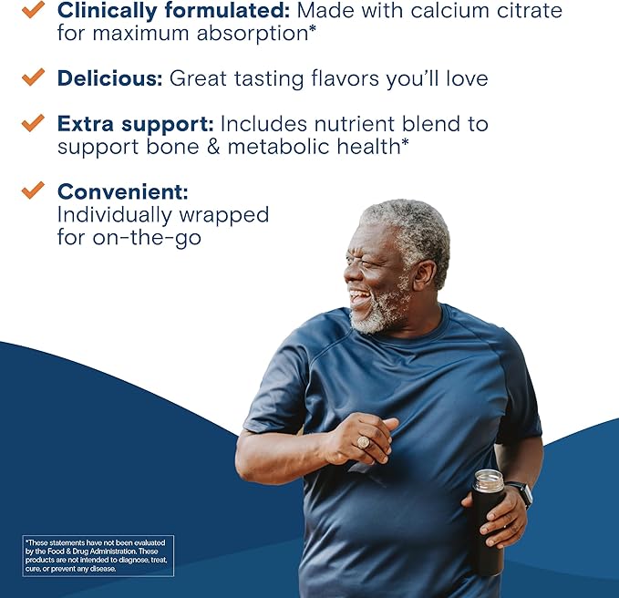 Bariatric Fusion Bariatric Calcium Chews | Calcium Citrate with Vitamin D3 Calcium Supplement Bariatric Vitamin | Sugar Free Calcium Citrate Chewable | Calcium Citrate 500mg | Vanilla | 60 Count