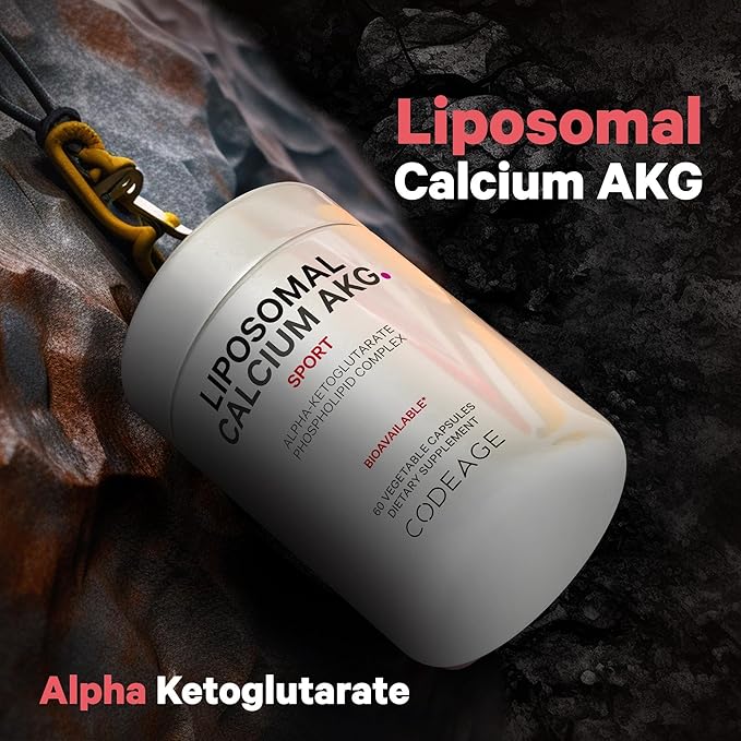 Codeage Liposomal Calcium AKG Supplement - Calcium Alpha-Ketoglutarate - 2-Month Supply - Liposomal Delivery - 1 Capsule Per Serving - Non-GMO, Gluten-Free - 60 Capsules