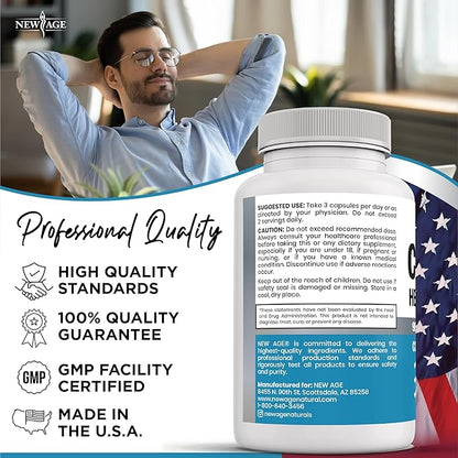 NEW AGE Cortisol Supplement for Women - Natural Cortisol Detox Manager Reducer - Ashwagandha, GABA, 5 HTP, L-Tryptophan, L-Theanine - 180 Count