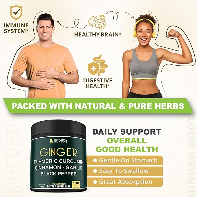 Bundle 7in1 Cloves Supplement & 5in1 Ginger Supplement - Support Immune, Digestion and Heart Health
