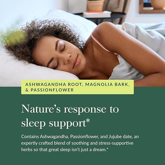 Gaia Herbs SleepThru - Natural Sleep Support Supplement with Organic Ashwagandha Root, Organic Magnolia Bark, Passionflower, and Jujube Date - 120 Vegan Liquid Phyto-Capsules (60-Day Supply)