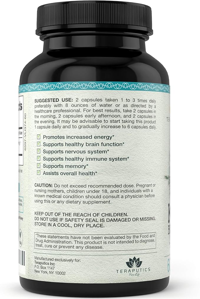 Premium Klamath Lake Blue Green Algae - More Powerful Than Spirulina and Chlorella Supplements | Pure Chlorophyll Rich SuperFood, Sourced from Organic Klamath Lake, 500mg, 60 Vegan Capsules