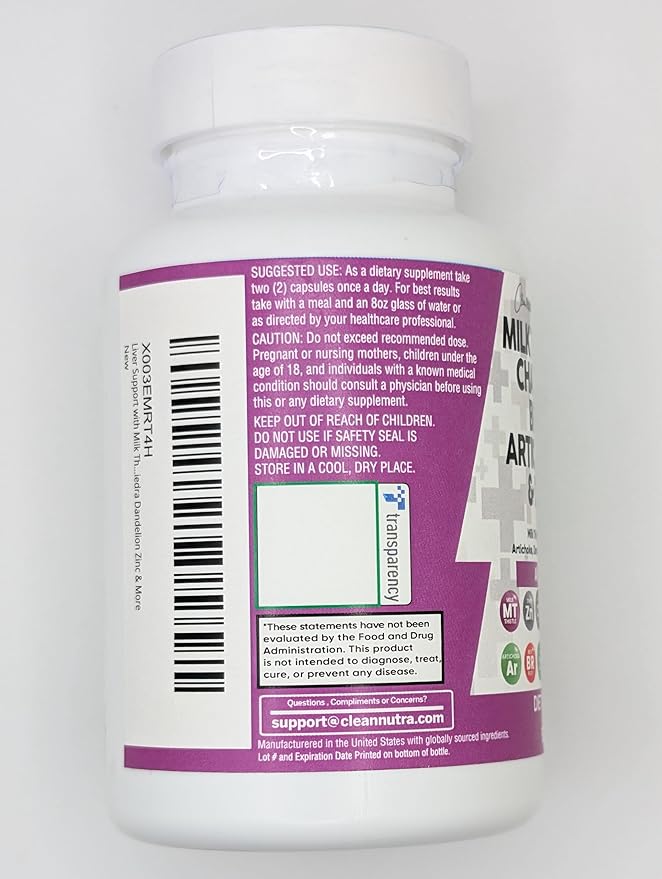 Clean Nutraceuticals Milk Thistle NAC Chanca Piedra Beet Root Artichoke Dandelion Root - Liver Cleanse Detox & Repair Supplement Plus TUDCA Choline & Ginger - 5Pack