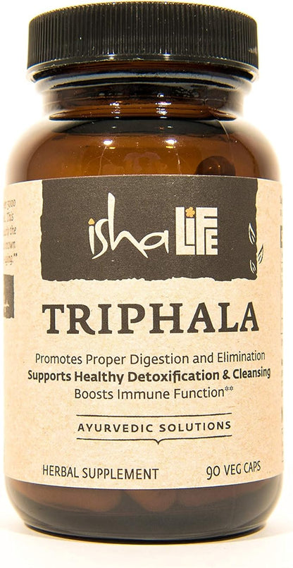 ISHA Organic Triphala Capsules - Natural Supplement, 500 mg ea (90 Veg caps)