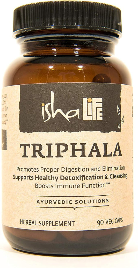 ISHA Organic Triphala Capsules - Natural Supplement, 500 mg ea (90 Veg caps)