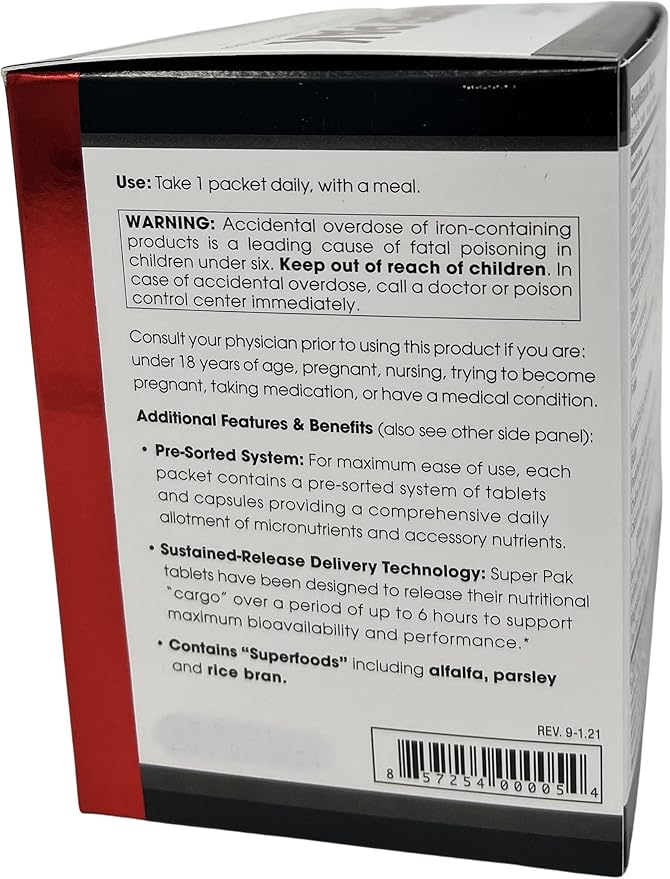 Beverly International Super Pak. 30 Packs. High-Potency Multivitamin, Daily Pack for Energy, Performance, Immune System Health. Custom-formulated for Athletes, Active Men and Women since 1970.