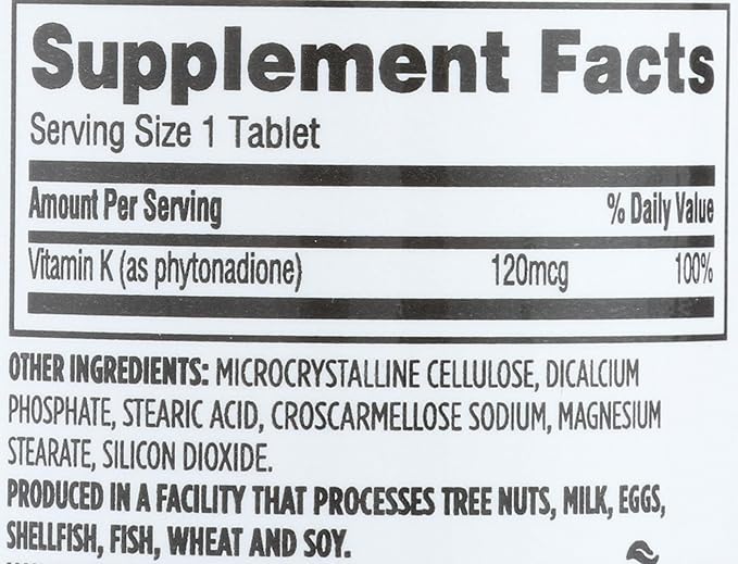 365 by Whole Foods Market, Vitamin K 120MCG, 100 CT