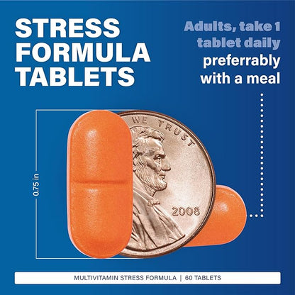 Major Stress Formula - High Potency Stress Formula Vitamins - Dietary Supplement - 60 Tablets (1 Pack)