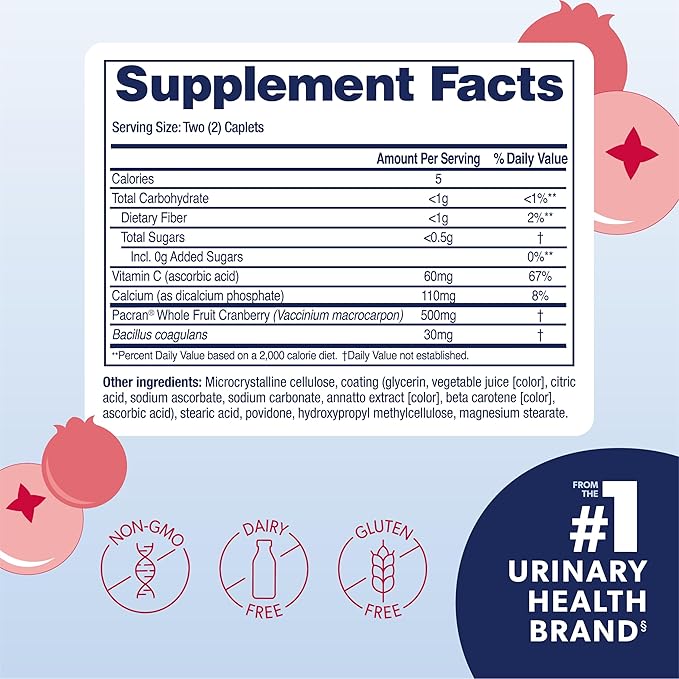 AZO Cranberry Urinary Tract Health Supplement, 1 Serving = 1 Glass of Cranberry Juice, Sugar Free Cranberry Pills, 50 Count