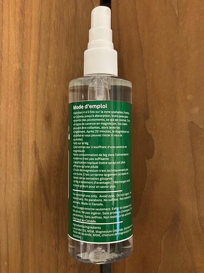 Magnesium Oil Spray with MSM and Aloe Vera - Extra Strength at 32mg per Spray - Lightly Scented with Lavender - 237 ml