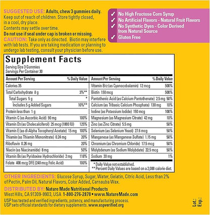 Nature Made Advanced Multivitamin Gummies for Her with Magnesium Citrate, Calcium & All 8 B Vitamins, Multivitamin for Women, 90 Gummies, 30 Day Supply