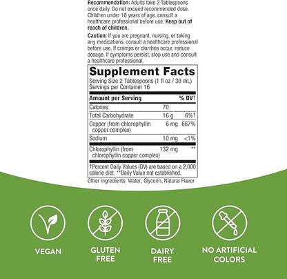 Nature's Way Chlorofresh, Liquid Chlorophyll, Supports Healthy Skin & Body Detox*, Internal Deodorant*, Supports Liver Detoxification Pathways*, Mint Flavored, 16 Fl. Oz
