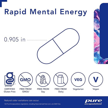 Pure Encapsulations Rapid Mental Energy - Vegan Memory Supplement to Support Brain Health - Ginkgo Biloba Extract, Alpinia Galanga & American Ginseng Extract - Non-GMO & Gluten-Free - 30 Capsules