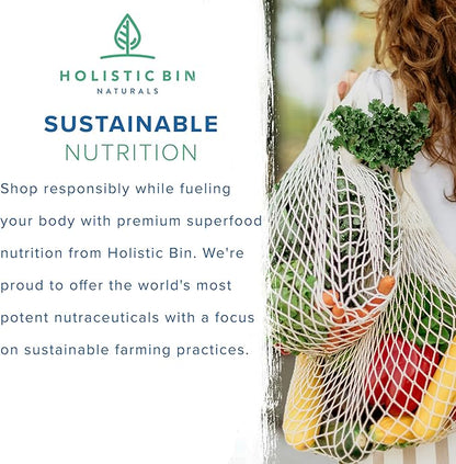 Holistic Bin Korean Red Ginseng Powder Pure Panax Ginseng Supplement | Vegan, Gluten Free, Non GMO, No Fillers | Rich in Ginsenosides (50g)