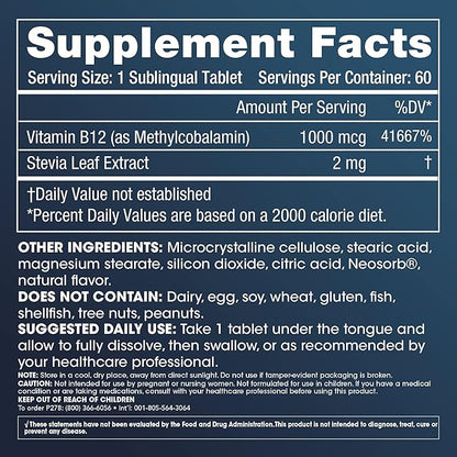 ProHealth Methyl B-12 Methylcobalamin (1000 mcg, 60 sublingual Tablets) (Vitamin B-12)