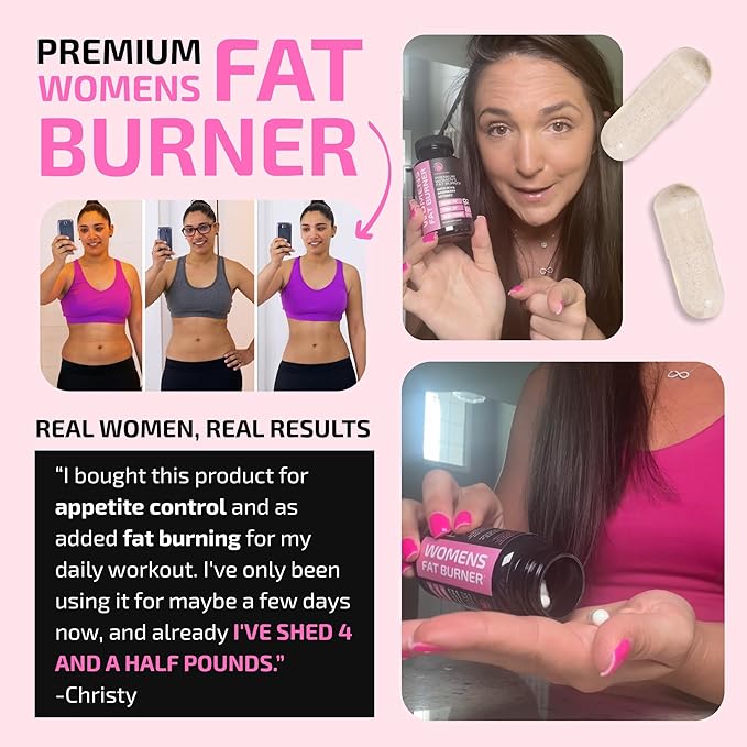 Fat Burners For Women | Weight Loss Pills for Women Belly Fat | Raspberry Ketones | Appetite Suppressant, Metabolism Booster & Bloating Relief | Diet Pills, Weight Loss Supplements | 60 Capsules