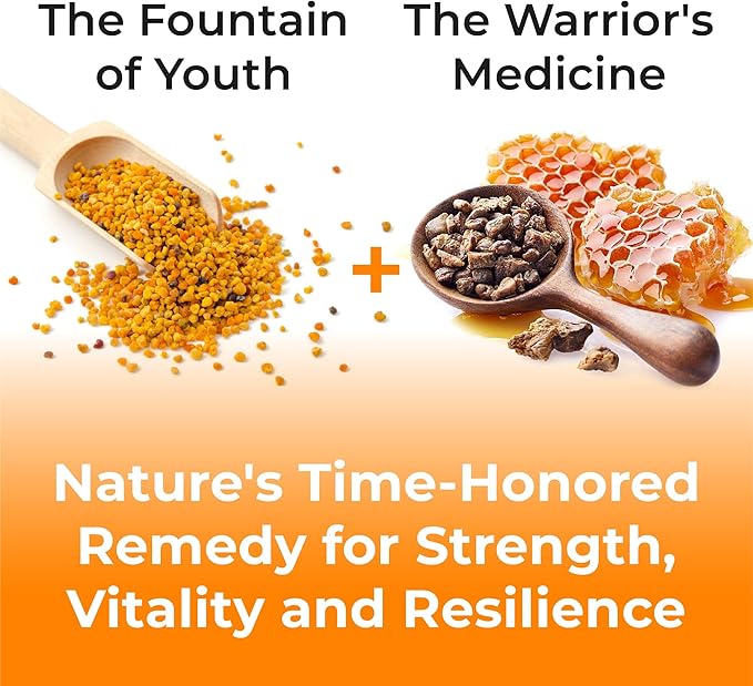 Bee Pollen – 100 Vegetarian Capsules with Propolis - Organic Multivitamin for Men, Women - Fermented Granules - Immune, Energy Support - Non GMO, Pregnancy Friendly