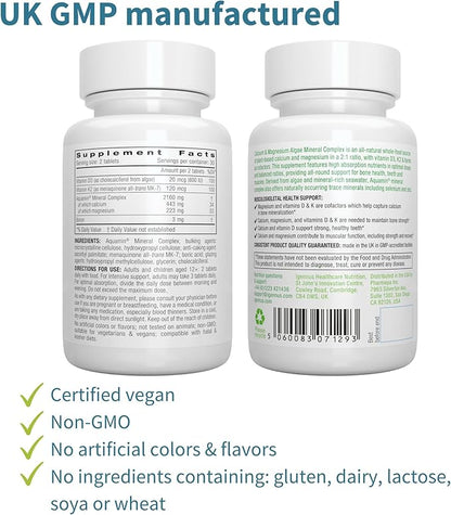 Vegan Omega-3 + Calcium & Magnesium Complex Vegan Bundle, Sustainable EPA & DHA Algae Oil 1340mg + 2:1 Plant Based Algae Mineral Complex, by Igennus