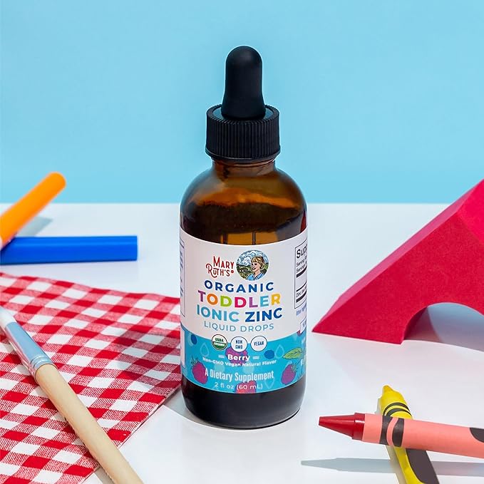 MaryRuth Organics USDA Toddler Liquid Drops | Zinc Sulfate | Immune Support Supplement| Skin Health | Vegan | Formulated for Ages 1-3 | Delicious Berry Flavor | 1 Month Supply | 2 Fl Oz