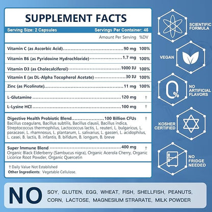 Probiotics for Women-Men Digestive Health with 100 Billion CFUs, Womens-Mens Probiotics for Immune Support and Gut Health with Prebiotics, multivitamin, 90 Veggie Caps (45 Days Supply)