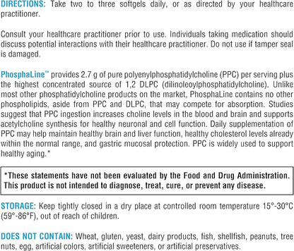 XYMOGEN PhosphaLine - Polyenylphosphatidylcholine Phosphatidyl Choline - Support Liver Health, Cell Membrane Fluidity, Cardiovascular Health (100 Softgels)