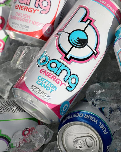 Bang Energy Cotton Candy, Sugar-Free Energy Drink, 16-Ounce (Pack of 12)
