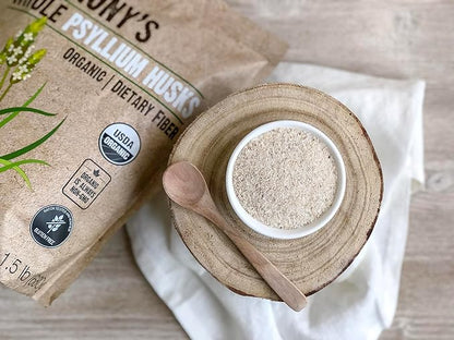 Anthony's Organic Whole Psyllium Husks, 1.5 lb, Dietary Fiber, Gluten Free, Non GMO, Keto Friendly