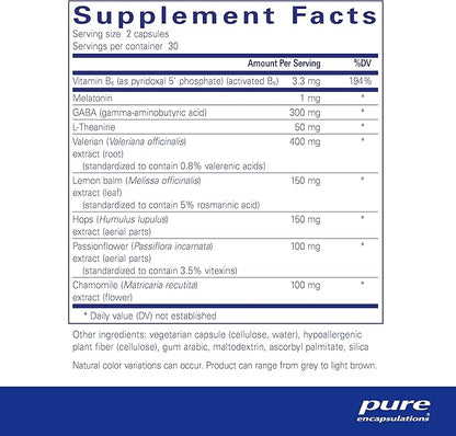 Pure Encapsulations Best-Rest Formula - Supports Restful Sleep - for Relaxation - Restful Sleep Supplement - Non-GMO & Vegan - 60 Capsules