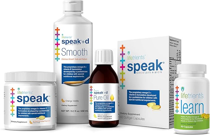 – Speak+D Pure Oil – Natural Lemon – 4.05 oz – Pediatrician Formulated to Support Children with Special Nutritional Requirements – Enhanced with Omega-3, Vitamin A, D, E & K