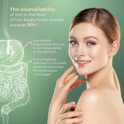 NFO Gentle Iron [100 Tablets] Norwegian Natural High Dose Iron Complex with The Patented Ferrochel Formula The Most bioavailable Form Against Iron Deficiency More efficient by 90% Suitable for Vegans