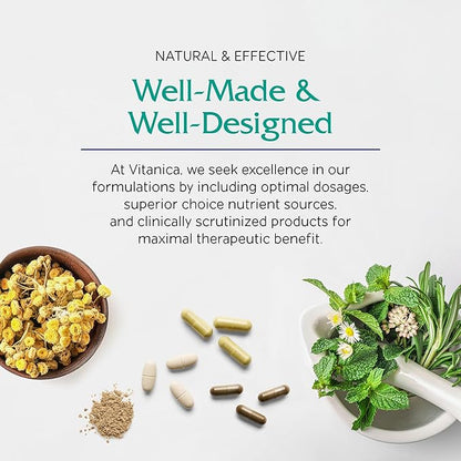 Vitanica SleepBlend - Sleep & Relaxation Support for Women - Herbal Supplements with Melatonin, Valerian Root, Vitamin B2 & B12 & Magnesium - Pro Logo - 15 Vegan Caps