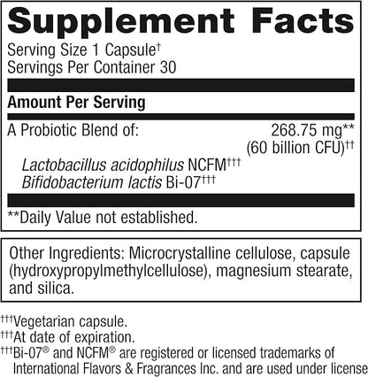Metagenics UltraFlora IB Probiotic - Relief for Occasional Intestinal Distress* - Probiotics for Digestive Health* - Anti-Bloat for Men & Women* - 60 Billion CFU - Non-GMO, Gluten-Free - 30 Capsules