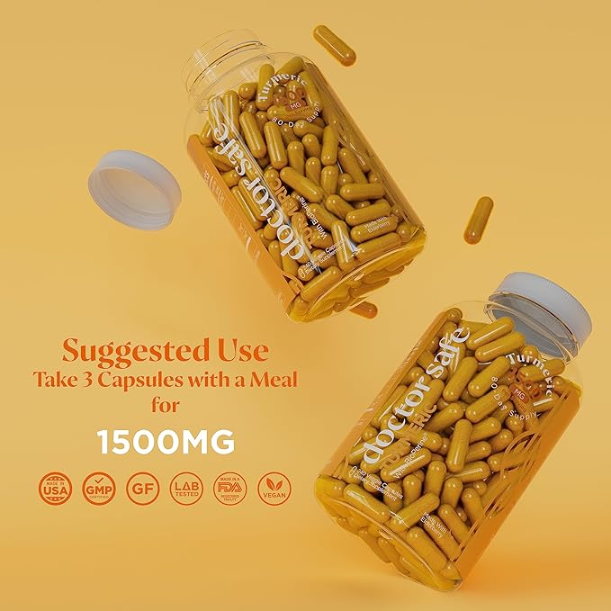 Turmeric Curcumin with 95% Curcuminoids & BioPerine Black Pepper | 1500mg | Joint Support Supplement | Non-GMO Gluten-Free - 240 Capsules