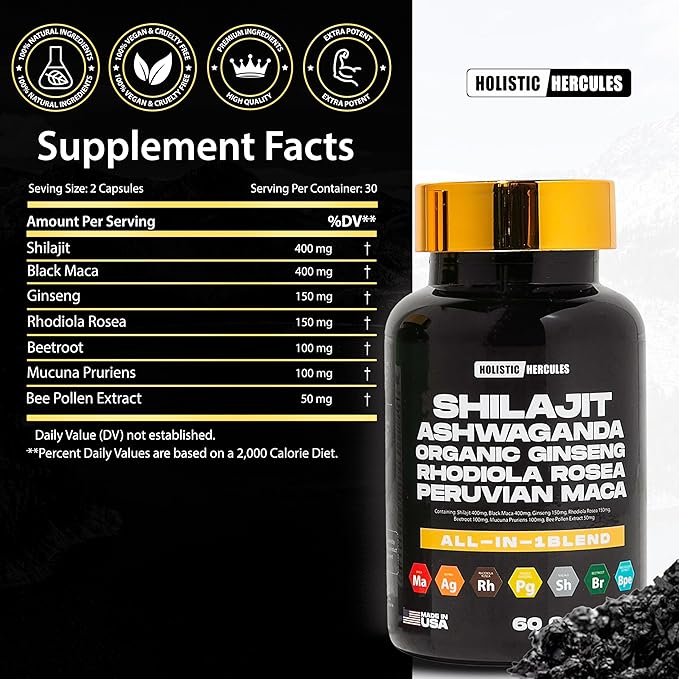 Rhino Horn - Vitality Boost - 8 in 1 Potent Shilajit Blend