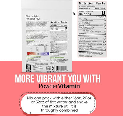 Electrolytes Powder Plus, Keto, Watermelon, Sugar Free, 1000mg Potassium, 120mg Calcium, 120mg Magnesium, Non-GMO, Zero Calories, 30 Hydration Packets