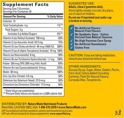 Nature Made Multi for Him, Multivitamin for Men for Energy Metabolism Support, Mens Multivitamins, 70 Gummy Vitamins and Minerals, 35 Day Supply (Pack of 2)
