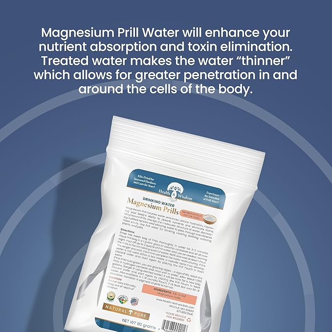 Health and Wisdom Magnesium Prills - Structured Water Devices, Magnesium Laundry Beads, Topical Magnesium, Precious Mineral, Magnesium Water, Deionized Water, Magnesium Soak - 3.18 Ounces