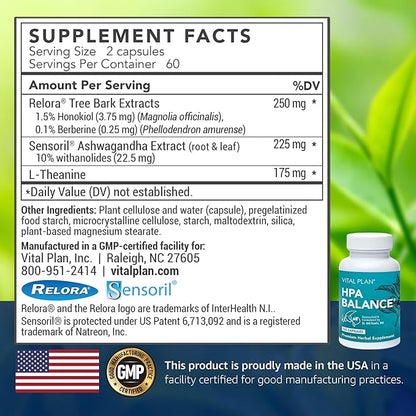 HPA Balance Adrenal Supplement by Dr. Bill Rawls - Adrenal, Mood & Hormone Support for Women & Men w/Sensoril® Ashwagandha, Relora & L-Theanine