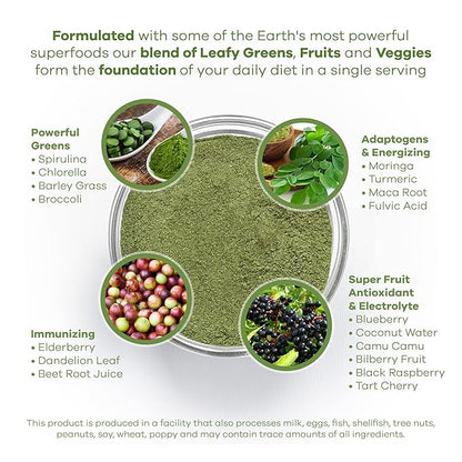 Red's Kitchen Sink Power Greens Powder - Daily Greens Superfood Powder - Fruity, Veggie, & Green Leafy Smoothie Drink Mix - Superfoods Maca Root, Spirulina, Chlorella, & More (200 Grams)