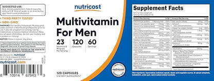 Nutricost Multivitamin for Men 120 Capsules - Vitamins and Minerals for The Healthy Man