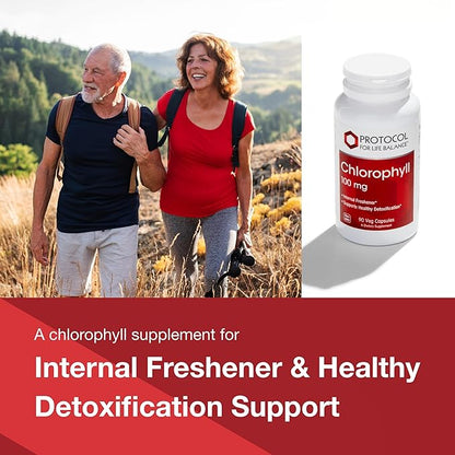 Protocol Chlorophyll - Supports Detox Cleanse, Liver Function & Internal Deodorant* - Non-GMO & Soy Free - 90 Veg Capsules