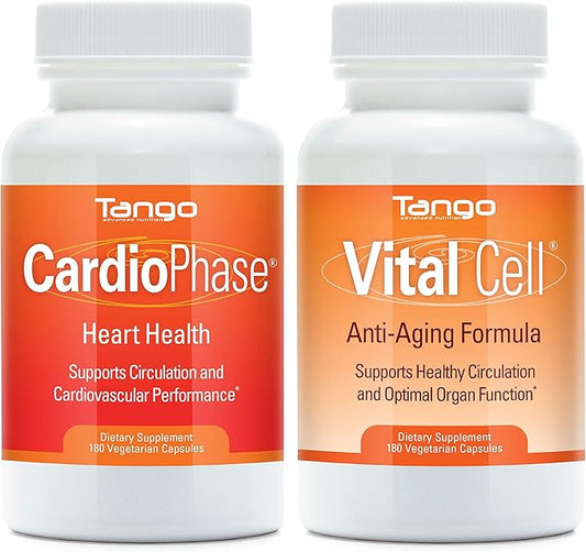 Vital Cell Natural Herbal Anti Aging Supplement and CardioPhase Natural Herbal Herbal Heart Support Supplement