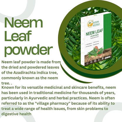 Neem Powder for Hair Growth, Skin Care & Detox Wildcrafted Bitter Neem Leaves Powder for Immune System Support, Digestive Health 5.3 oz